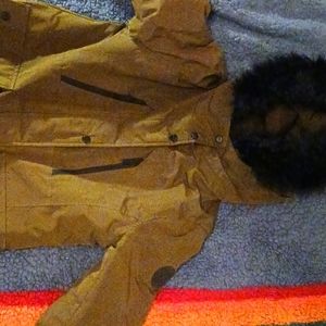 Ana Faux Fur Military Parka Winter Coat Olive medium